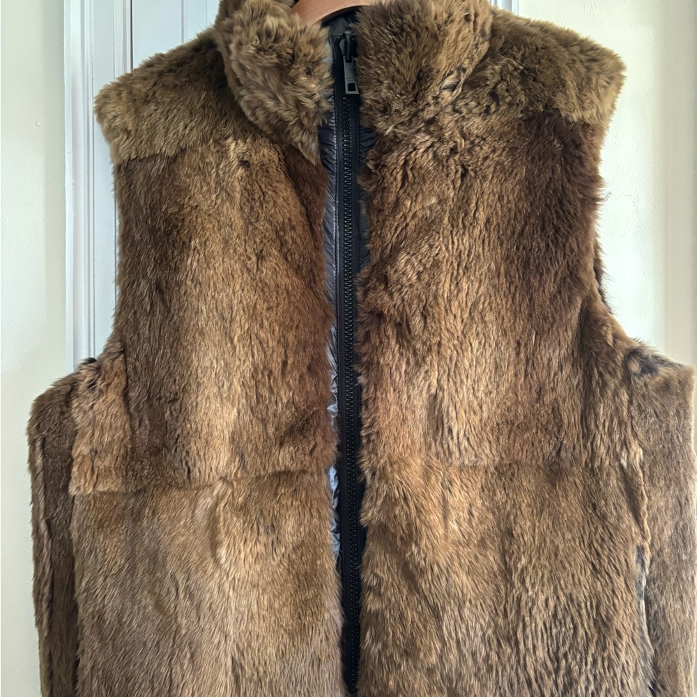 Andrew Marc Reversible, Rabbit, Fur Vest Size Med… - image 7